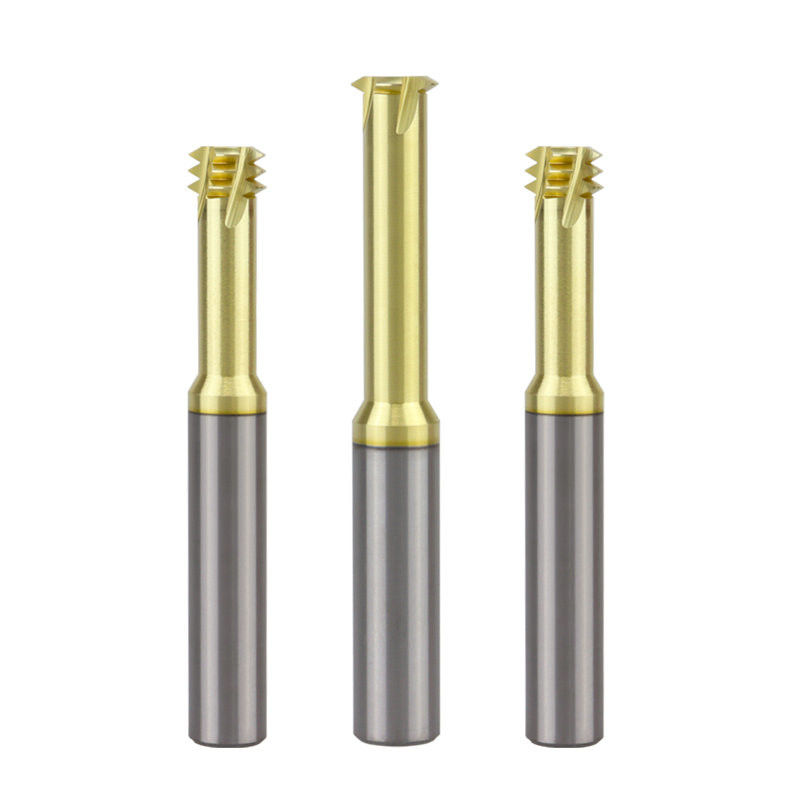 คาร์ไบด์แข็ง threading ปลายโรงงานเมตร สีแชมเปญสามฟันสําหรับเหล็กไทเทเนียม