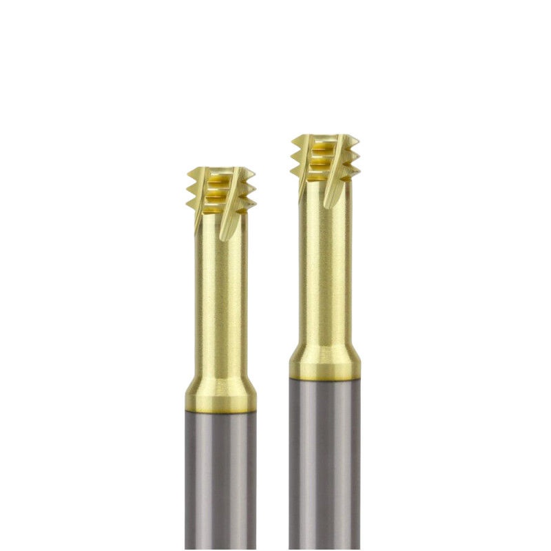 คาร์ไบด์แข็ง threading ปลายโรงงานเมตร สีแชมเปญสามฟันสําหรับเหล็กไทเทเนียม