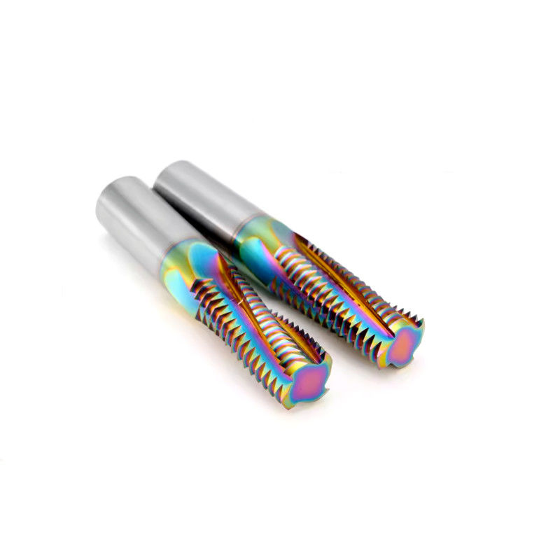 Full Teeth DLC Rainbow Threading End Mill Cutter HRC65 สําหรับอลูมิเนียมสแตนเลส