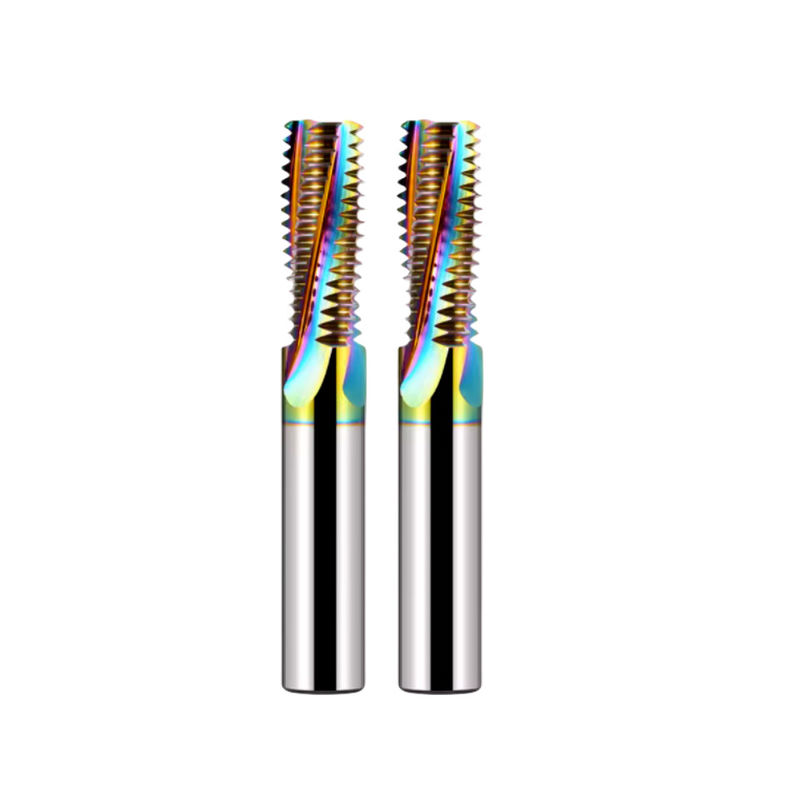 Full Teeth DLC Rainbow Threading End Mill Cutter HRC65 สําหรับอลูมิเนียมสแตนเลส
