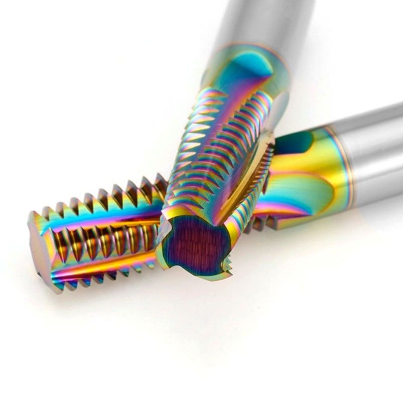 Full Teeth DLC Rainbow Threading End Mill Cutter HRC65 สําหรับอลูมิเนียมสแตนเลส