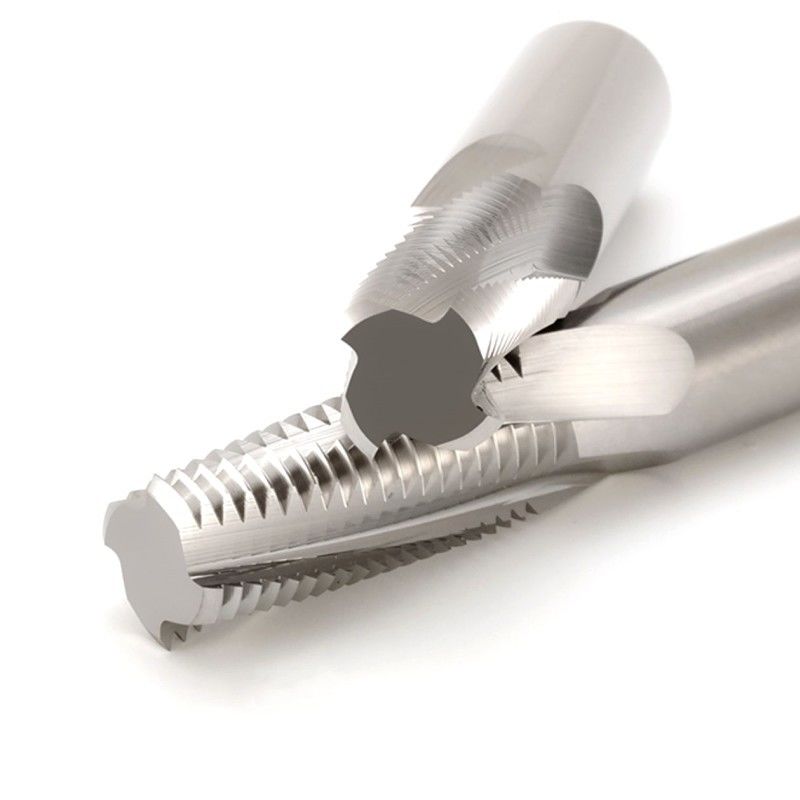 เครื่องตัดการบดเส้นคาร์ไบด์ 3/8 BSPT RC 55 องศาด้วยทองแดง Nano Coating