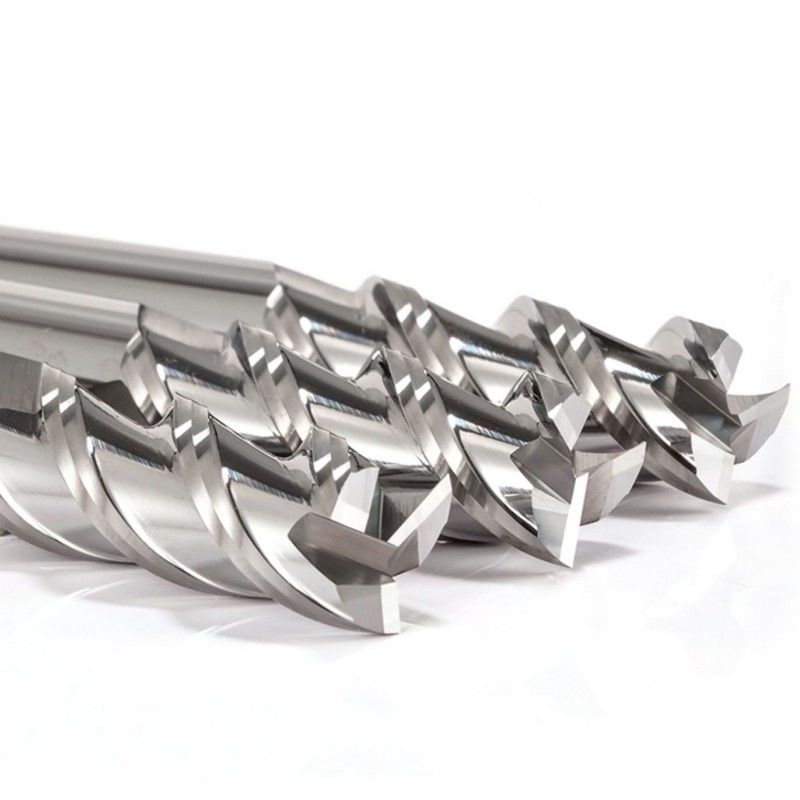 3 ฟลอยท์ Flat End Mill Cutter กระจกเลือง ไม่เคลือบสําหรับการแปรรูปอลูมิเนียม