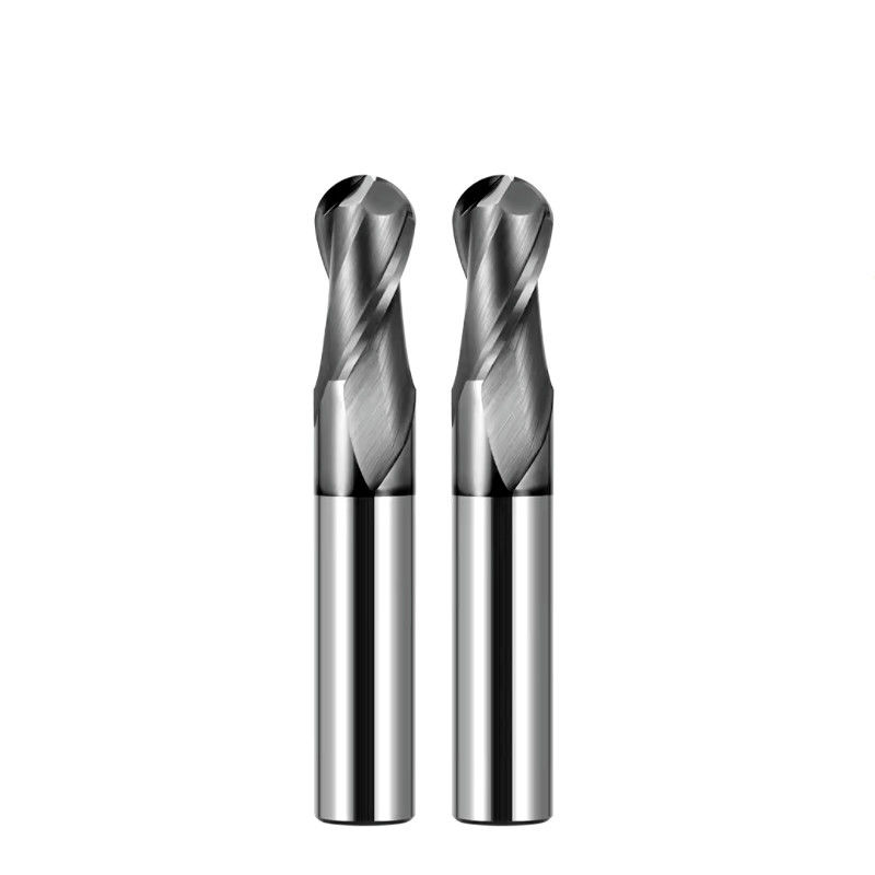 เครื่องมือบด CNC ความแม่นยําสูง เครื่องตัดคาร์ไบดแข็ง 2 ฟลอยต์ HRC66 องศาสําหรับเหล็กเหล็ก