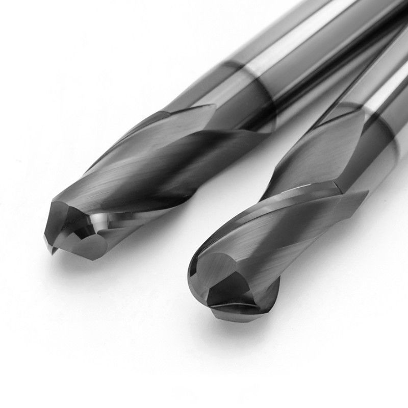 เครื่องมือบด CNC ความแม่นยําสูง เครื่องตัดคาร์ไบดแข็ง 2 ฟลอยต์ HRC66 องศาสําหรับเหล็กเหล็ก