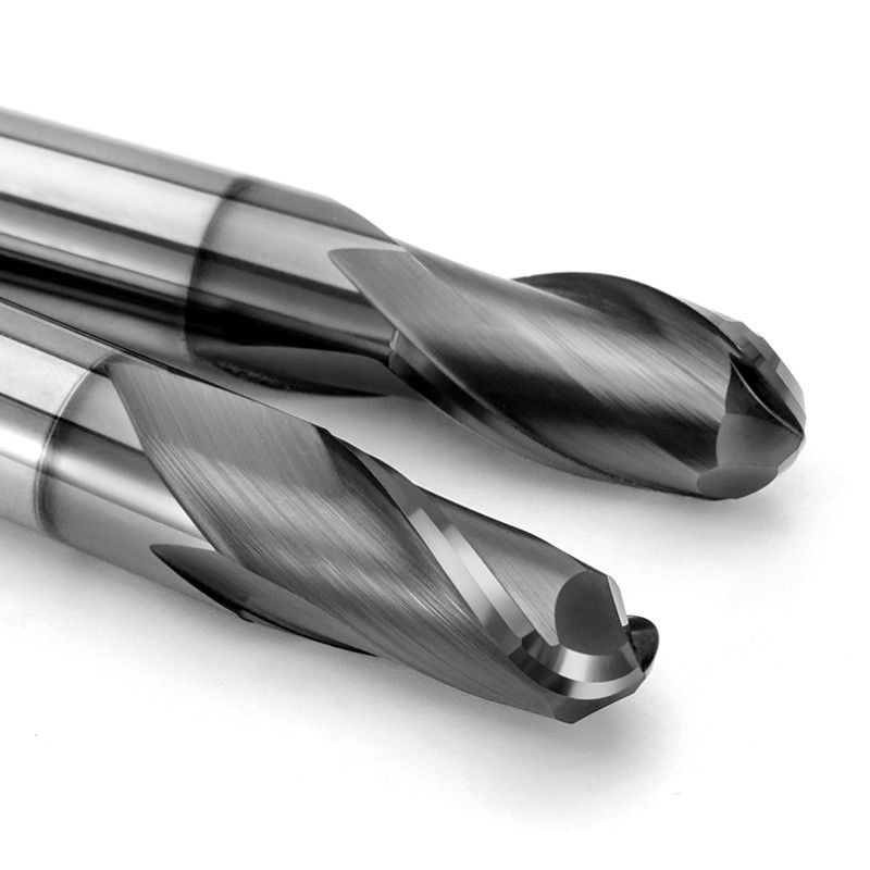 เครื่องมือบด CNC ความแม่นยําสูง เครื่องตัดคาร์ไบดแข็ง 2 ฟลอยต์ HRC66 องศาสําหรับเหล็กเหล็ก
