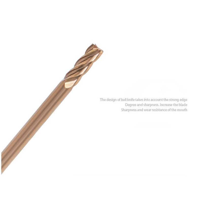 Tungsten Micro Diameter End Mill With 0.2mm Cutting Edge 2.5mm ความยาวของฟลอยต์