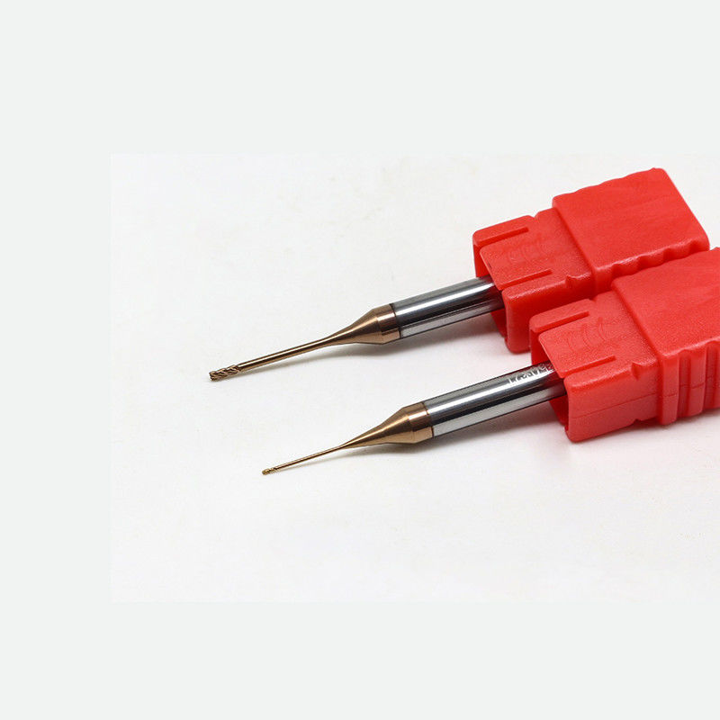 Tungsten Micro Diameter End Mill With 0.2mm Cutting Edge 2.5mm ความยาวของฟลอยต์