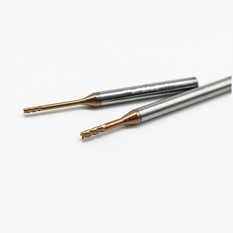 Tungsten Micro Diameter End Mill With 0.2mm Cutting Edge 2.5mm ความยาวของฟลอยต์